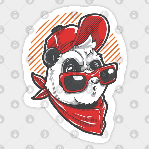 Cool Panda Sticker by TambuStore